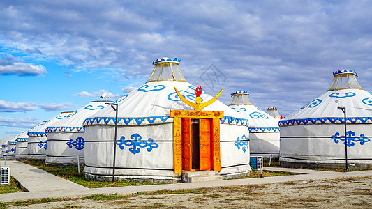 呼伦贝尔蒙古包草原网红民宿蒙古包背景