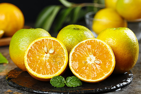 冰糖橙秋季水果青橙子高清图片