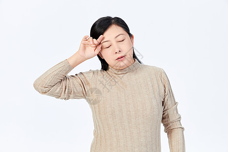 伤病救助中年女性生病头痛背景