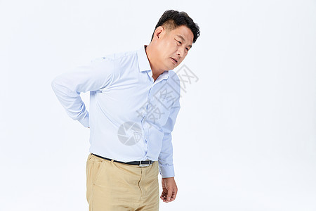 腰肌劳损的中年男性背景图片