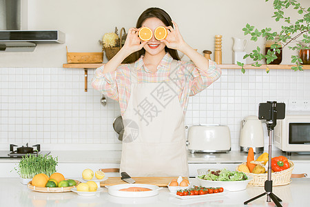 家庭烹饪美食主播直播推荐橙子背景