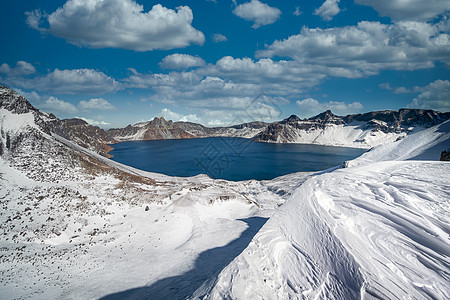 天池风景吉林长白山天池冬天风景背景