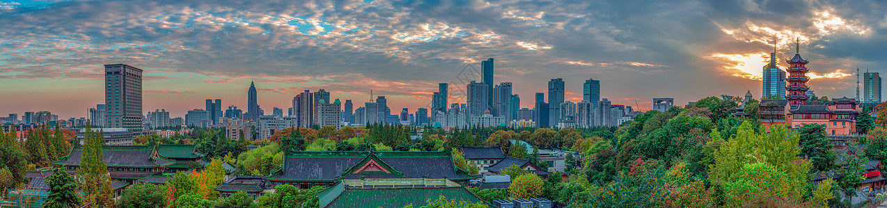 南京城市天际线晚霞背景图片