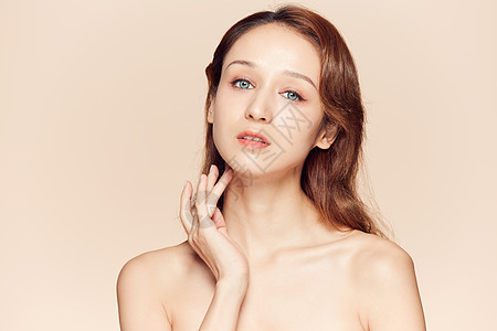 女性面部护肤水润保湿护理背景图片