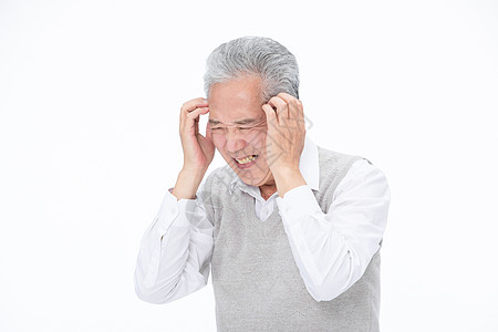 老年男性身体不舒服老人头疼图片