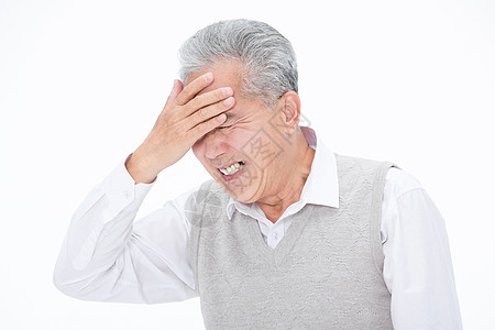 老年男性身体不舒服老人头晕高清图片