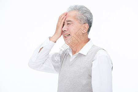 老人头菌老年男性身体不舒服老人头疼背景