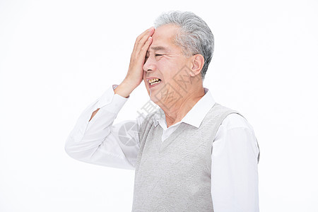 老年男性身体不舒服老人头疼图片