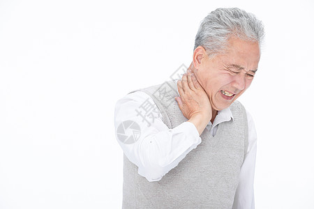 老年男性身体不舒服老人脖子疼图片