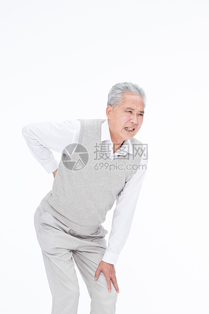 老年男性身体不舒服老人腰疼图片