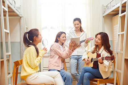 厦大学生宿舍女学生宿舍吉他弹唱背景