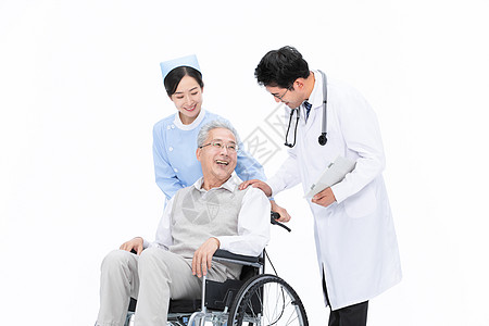 雨刷器医生和护士照顾老人背景