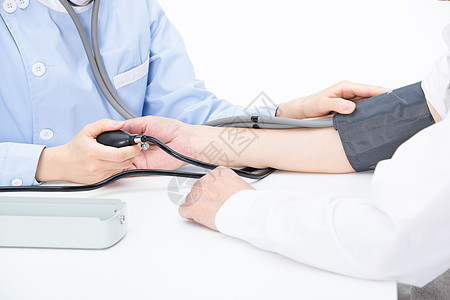 医疗检测护士给老人测血压特写背景