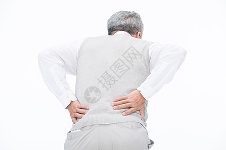 腰疼广告老年人扶着腰背景