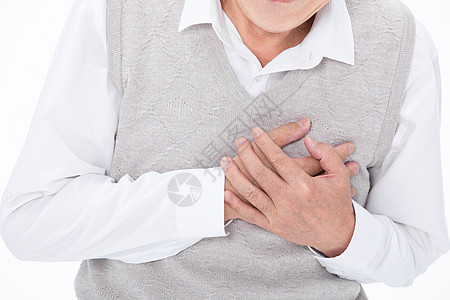 老人人身体疾病老人心脏疼心梗背景