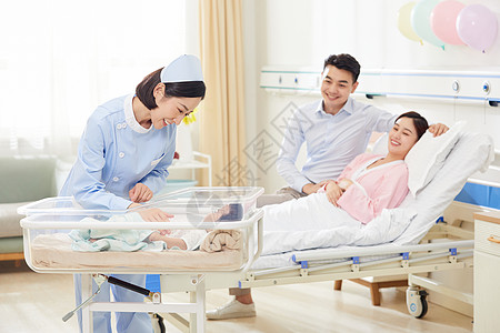 婴儿车宝宝高档月子中心护工照顾婴儿背景