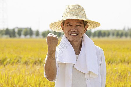 做加油动作的农民形象图片