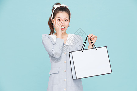 韩系青春少女促销购物图片