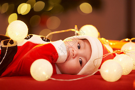圣诞节与可爱圣诞宝宝背景图片