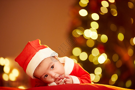 圣诞节与可爱圣诞宝宝背景图片