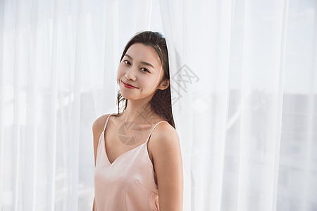 单身美女宅家生活图片素材