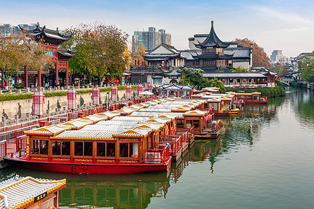 南京夫子庙雪景图片素材