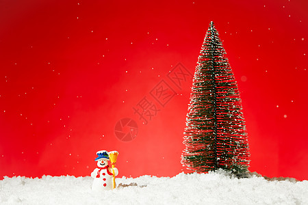 圣诞雪花圣诞节雪人圣诞树背景素材背景