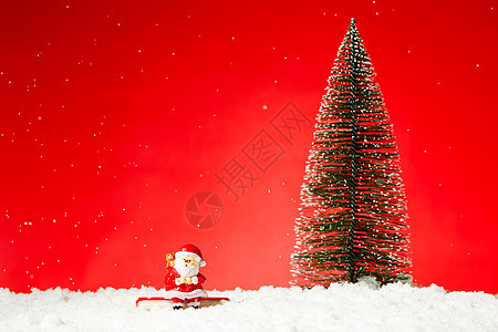 圣诞节圣诞老人圣诞树背景素材图片