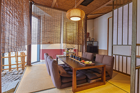 日式风格茶室背景图片