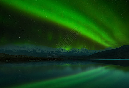 冰岛北极光夜景风光图片