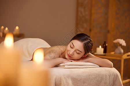 美容护肤保养女性养生spa背部展示背景