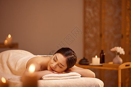 女性养生spa背部展示图片素材