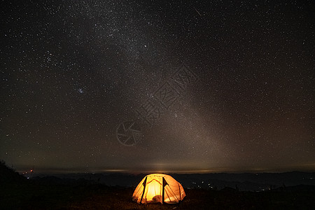 卡通星空户外帐篷露营星空摄影背景