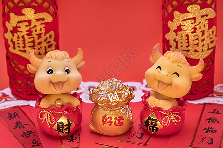 牛年新年牛背景图片