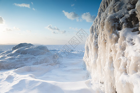 大雪冬天冰雪风光背景