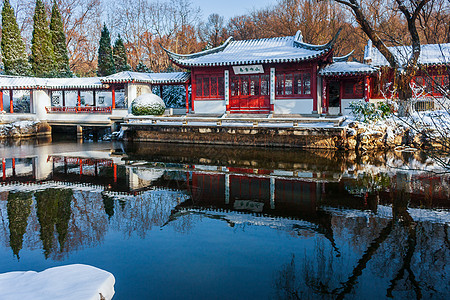 南京明孝陵红楼艺文苑雪景图片