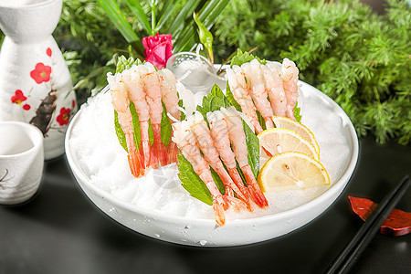 日本料理甜虾刺身图片