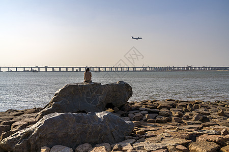 智能城市深圳宝安四湾红树林背景