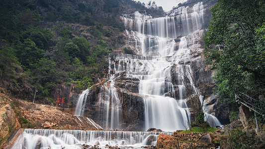 浙江天台山大瀑布背景图片