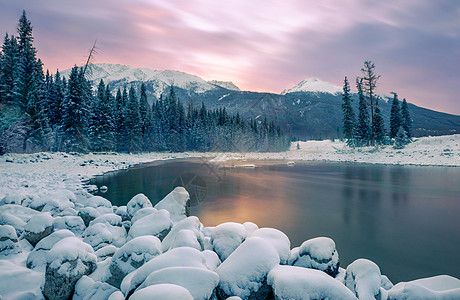 雪景风景黑龙江库尔滨冬天风景背景