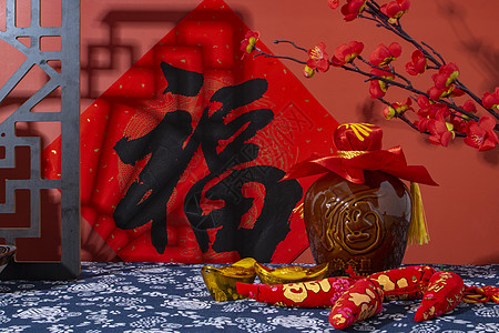 新年春节新春福字背景图图片