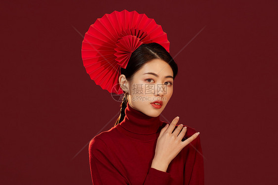 新年春节中国风国潮美女图片