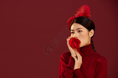 新年中国风国潮美女美妆造型图片