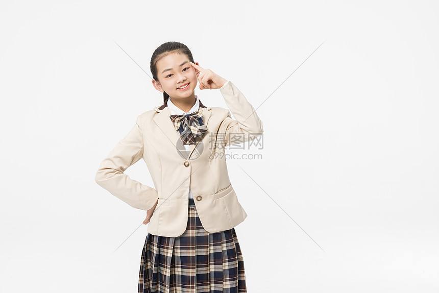 可爱的女学生形象小女孩高清图片下载-正版图片501713083-摄图网