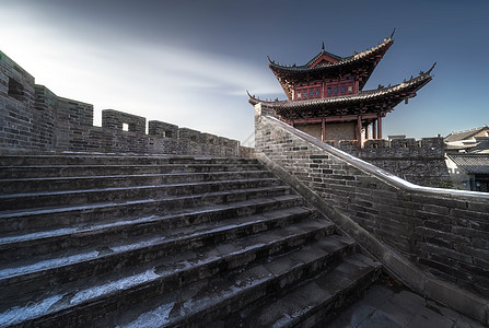 江南雪景雪后江南古镇背景