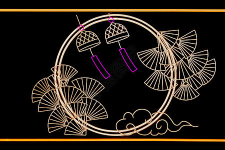 春节传统纹饰灯光图片