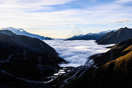 折多山云海背景图片