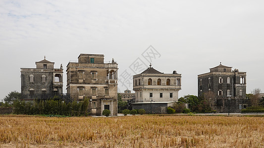 江门台山广东江门浮月村洋楼背景