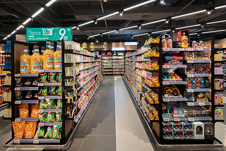 新年年货商场超市场景背景