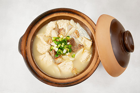 砂锅米线豆腐炖汤背景